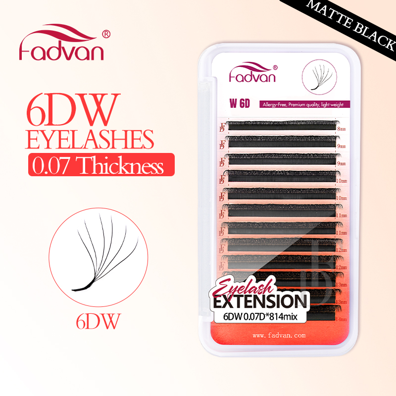 Eyelash Extension Human Hair - FADVAN Echte 6D W wimpers 0,07