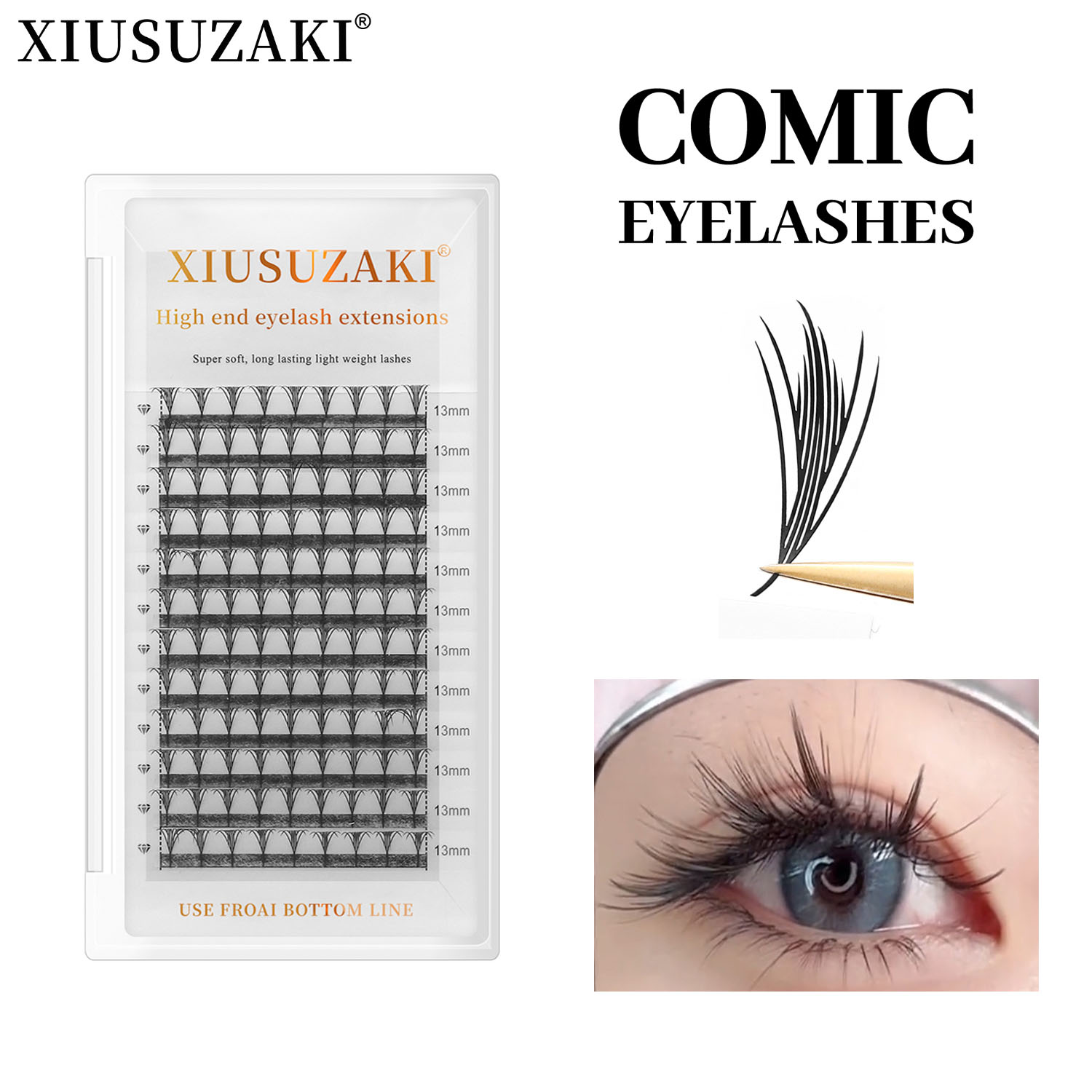 Eyelash Extension Volume Styles - XIUSUZAKI Comic Pteris Wimpers Nieuwe Stijl