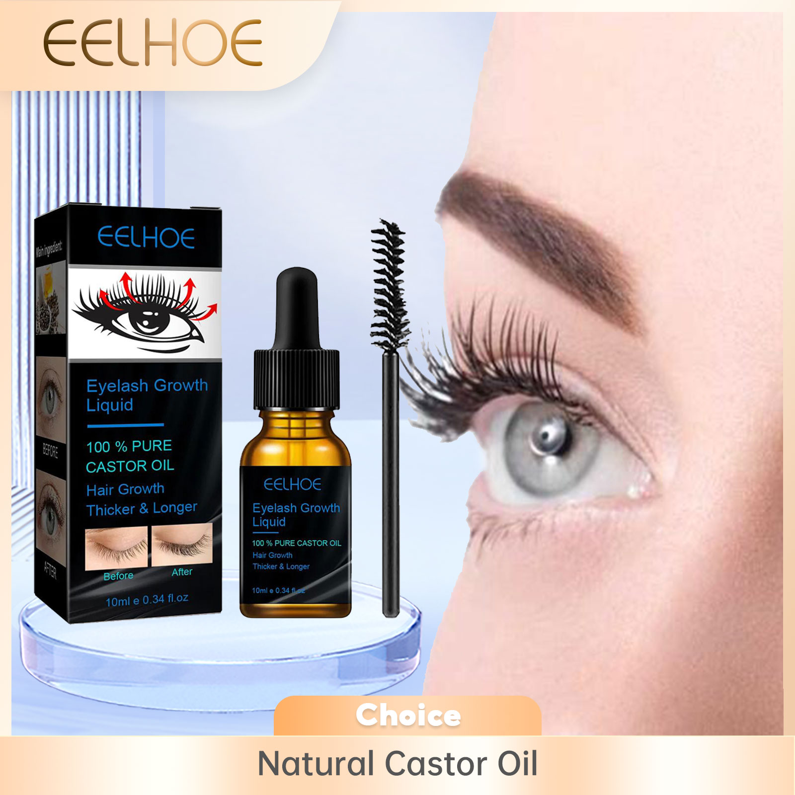 Eyelash Extension Human Hair - Castorolie Wimpergroei Serum voor Mannen Vrouwen